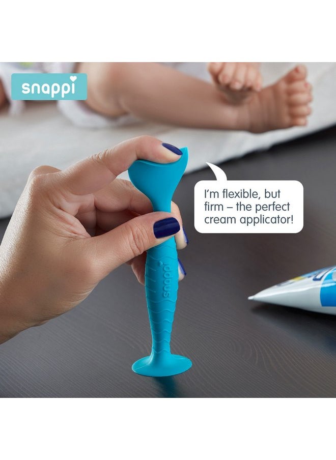 Snappi Baby Ergo Brush Diaper Cream Applicator for a Baby Bum | Medical-Grade Silicone Diaper Rash Cream Bottom Brush Keeps Hands/Fingernails Clean (Cardinal Red)