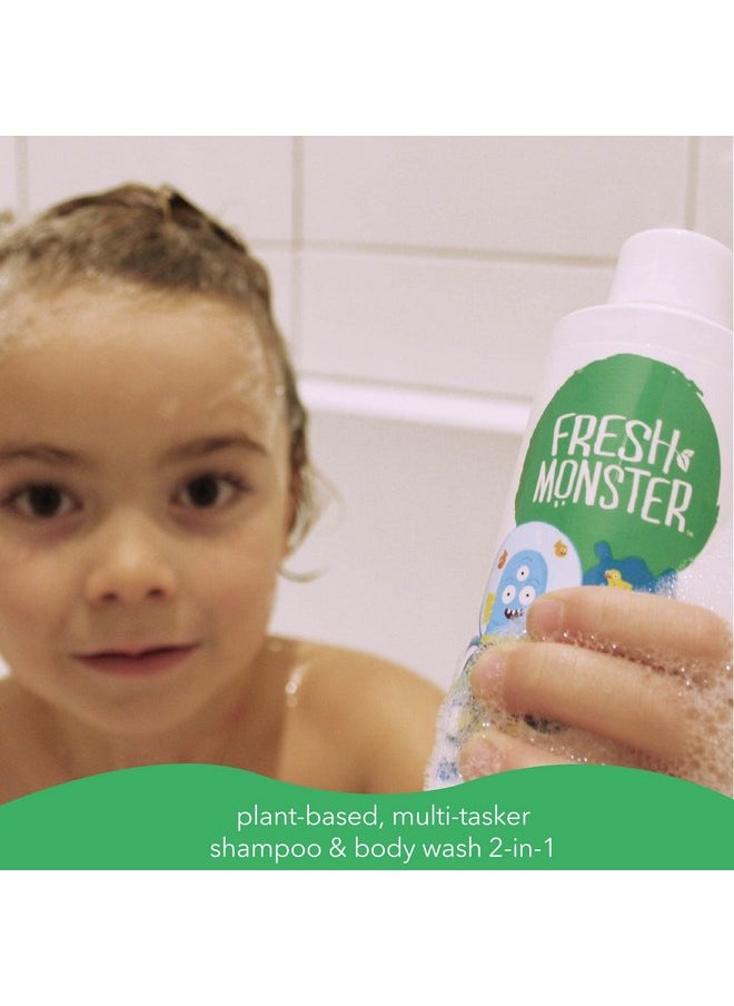 Fresh Monster 2-in-1 Kids Shampoo & Body Wash, Ocean Splash - 8.5oz, Toxin-Free, Hypoallergenic, Natural & PETA Certified Cruelty-Free, Unisex