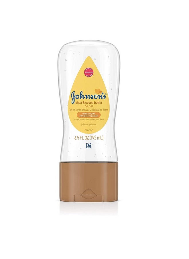 Johnson's Baby Oil Gel, Moisturizing Baby Massage Mineral Oil Enriched with Shea & Cocoa Butter, Dry Skin Relief for Babies, Kids & Adults, Nourishing & Gentle on Delicate Skin, 6.5 fl. oz