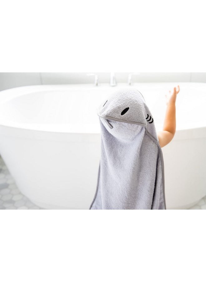 Ubbi Baby Hooded Bath Towel, Ultra Soft and Absorbent French Terry Cotton, Perfect Baby and Toddler Gift, Gray Stingray