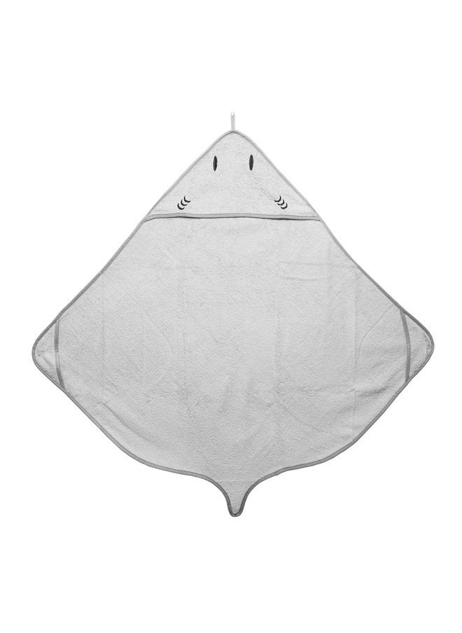Ubbi Baby Hooded Bath Towel, Ultra Soft and Absorbent French Terry Cotton, Perfect Baby and Toddler Gift, Gray Stingray