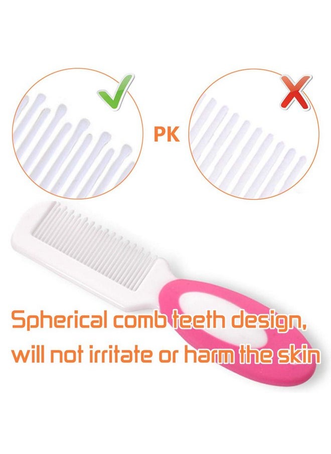 Baby Hair Brush and Comb Set for Newborns & Toddlers | Natural Soft Goat Bristles | Ideal for Cradle Cap | Perfect Baby Registry Gift (Red)