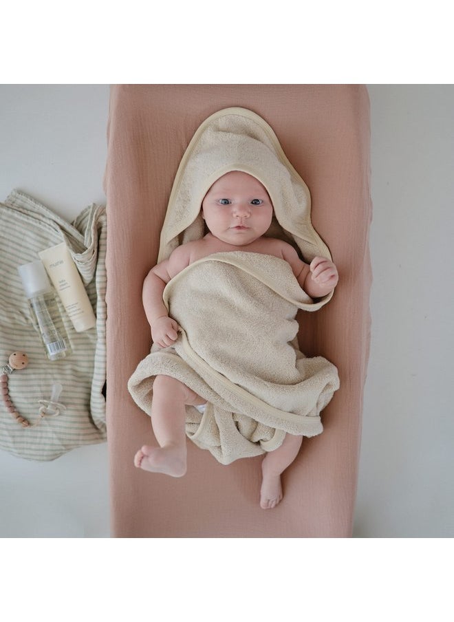 mushie Baby Hooded Towel | Organic Cotton (Fall Yellow)