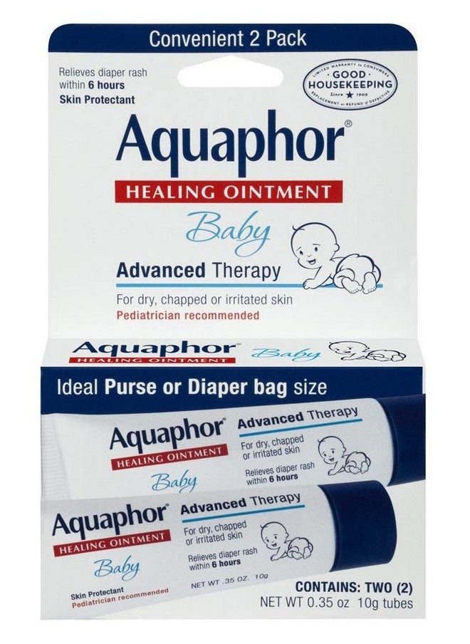 Aquaphor Baby Healing Ointment 0.35 Ounce 2 Count (10ml) (2 Pack)