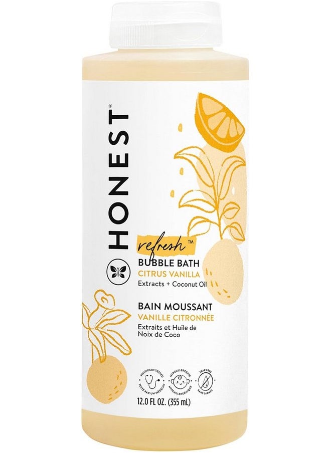 The Honest Company Foaming Bubble Bath | Gentle for Baby | Naturally Derived, Tear-free, Hypoallergenic | Citrus Vanilla Refresh, 12 fl oz