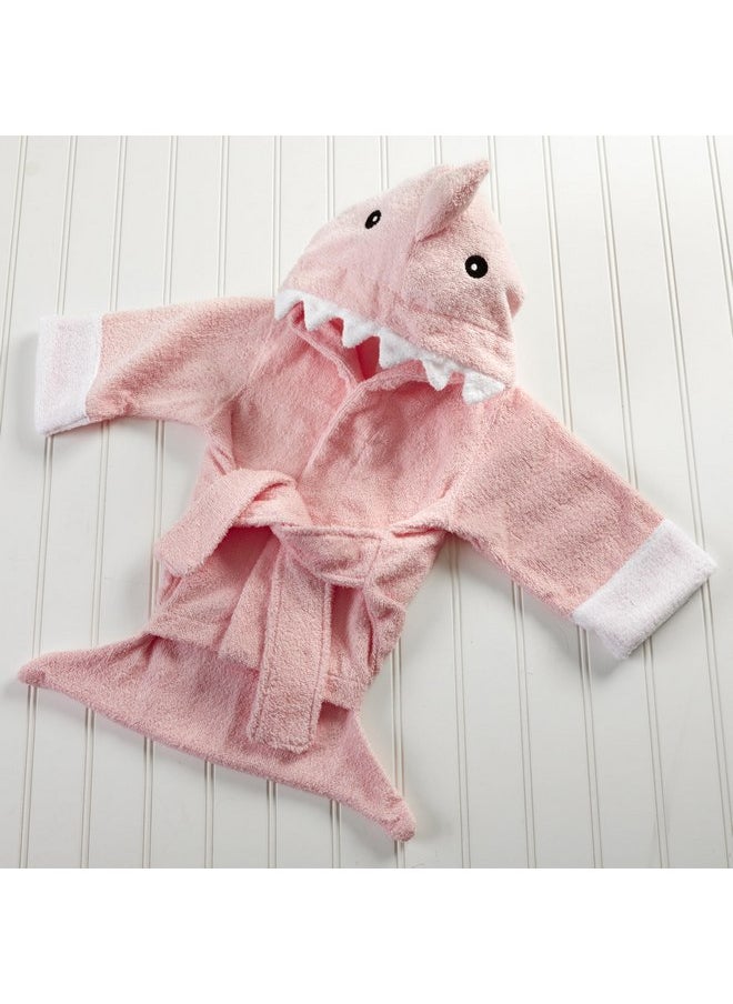 Baby Aspen Pink Girl's Baby Shark Hooded Towel/Newborn Terry Cotton Spa Bath Robe, Baby Beach Towel | Let The Fin Begin Baby Bath Towel