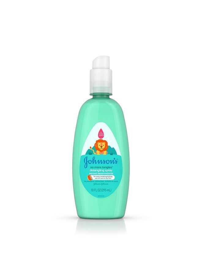 Johnson's No More Tangles Toddler & Kids Detangling Spray to Unlock Knots in Hair, Hypoallergenic & Paraben-Free, No More Tears Tear-Free Formula for Wet or Dry Hair, 10 fl. oz