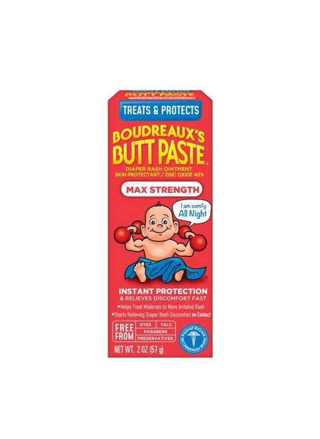 Boudreaux's Butt Paste Maximum Strength Diaper Cream, 2 Ounce (3 Pack)