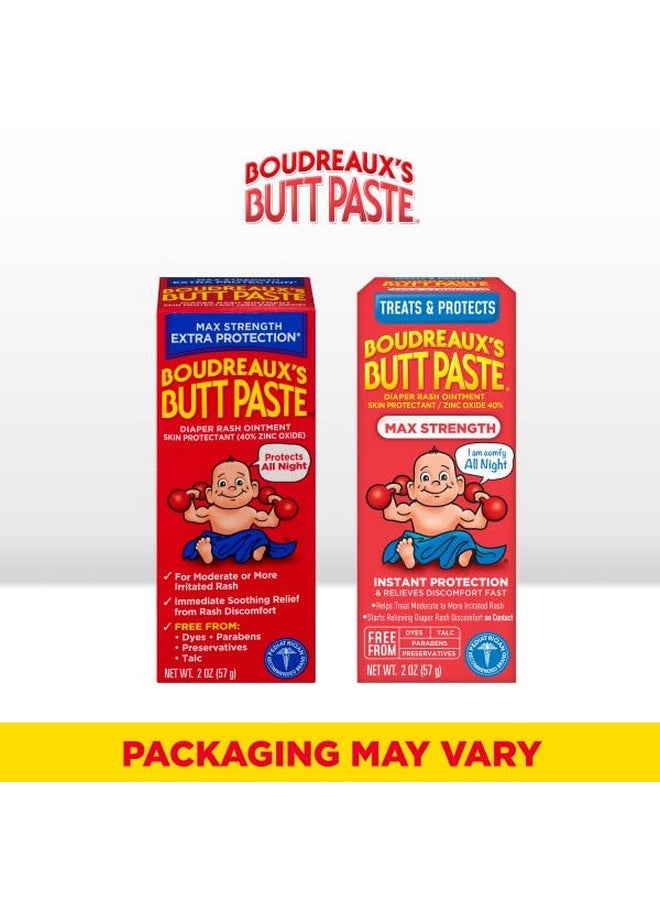 Boudreaux's Butt Paste Maximum Strength Diaper Cream, 2 Ounce (3 Pack)