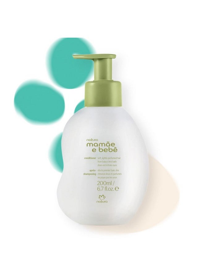 natura - Mamãe e Bebê Baby Conditioner - Untangle & Soften Baby Hair - 100% Vegan - Self-Preserving Formula - 97% Natural Origin - All Skin Types - Cruelty Free - Baby Essentials - 6.7 fl oz (200ml)