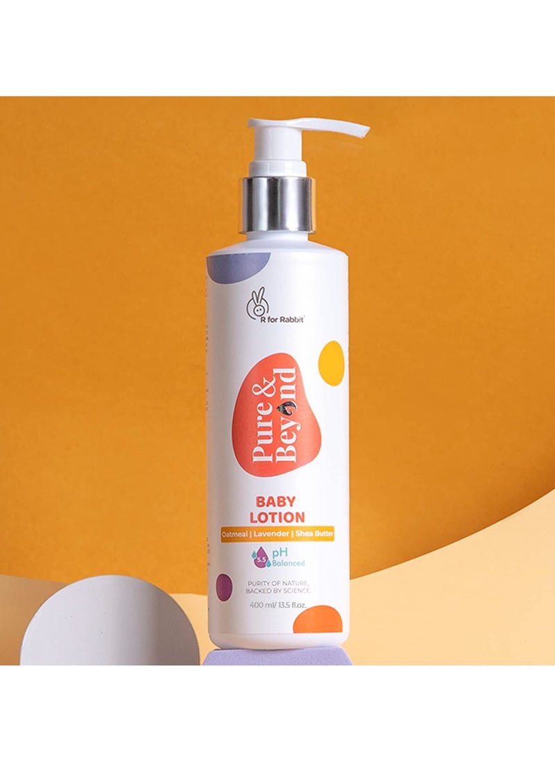 Pure and Beyond Baby Moisturizing Body Lotion 400ml pH 5.5 Mild and Gentle with Oatmeal and Shea Butter for Newborn Sensitive Skin