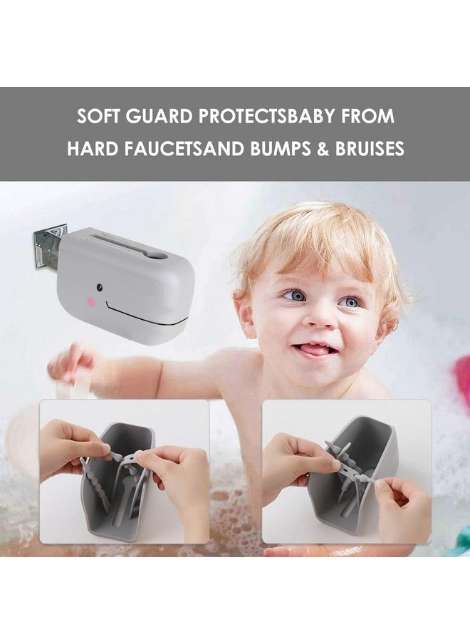 Adorila Bath Spout Cover, Silicone Spout Cover for Kids, Bathroom Tub Faucet Cover Faucet Extender Protector for Bath Tap (Grey)