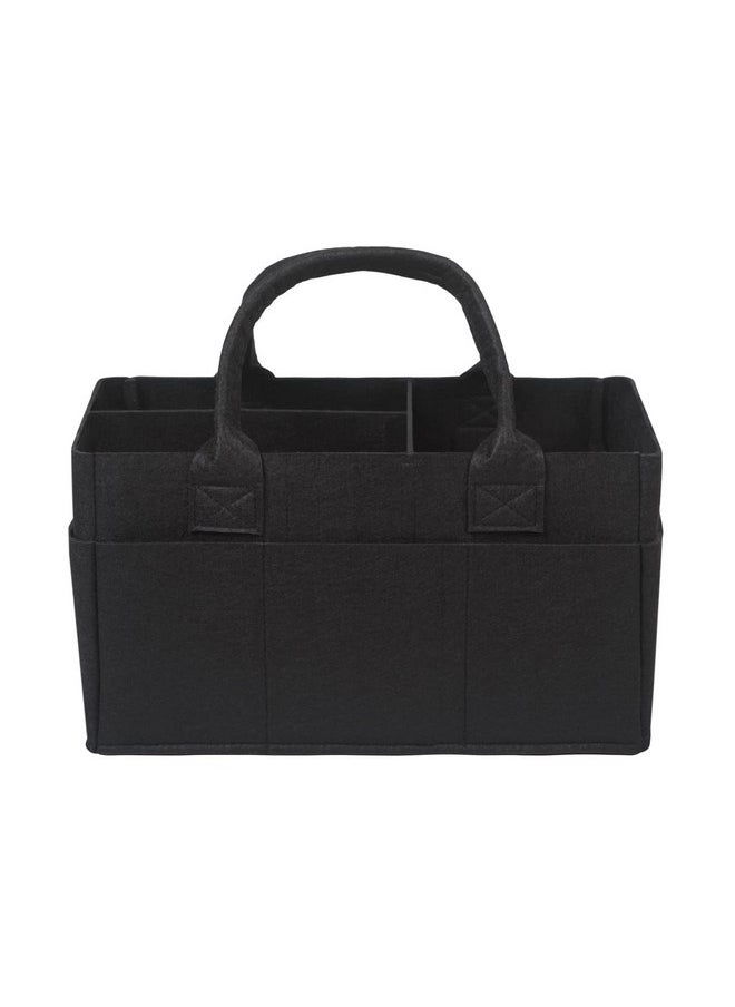 Sammy & Lou Diaper Caddy Organizer - Collapsible Tote Bag with Handles - Organizer for Diapers, Wipes & Baby Changing Supplies - Felt Storage Organizing Bin for Car, Desk, Nursery (Black)