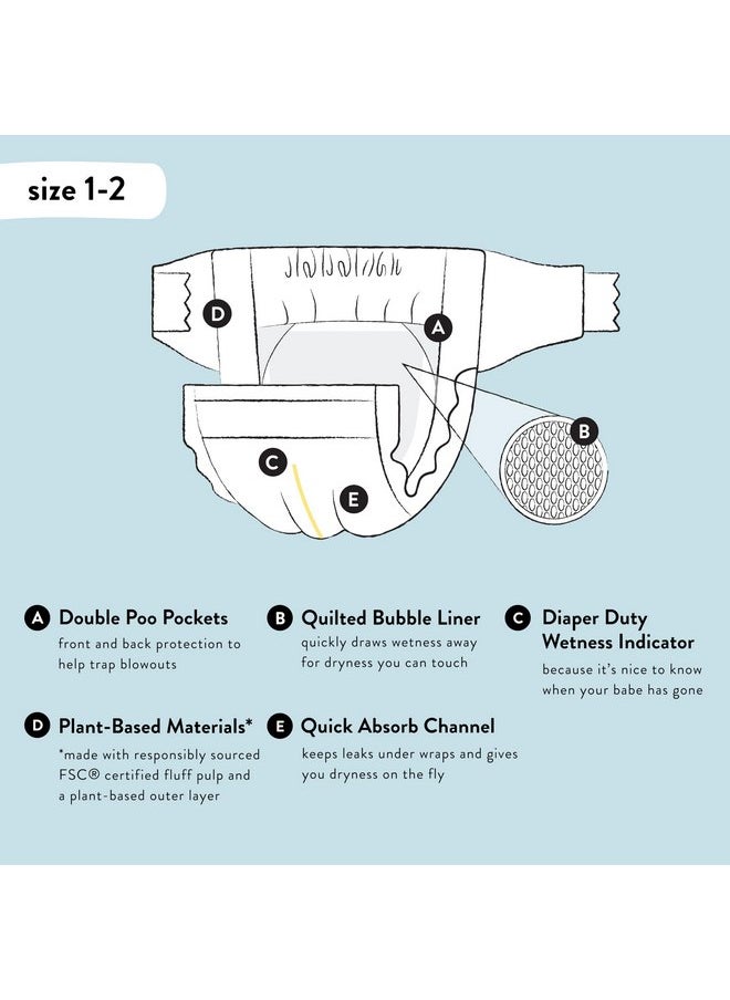 The Honest Company Babe's Clean Bum Gift Set | Diapering + Newborn Essentials | 99% Water Wipes (60 ct), Diaper Rash Cream (2.5 oz), Clean Conscious Diapers (Size 1, 7 ct)