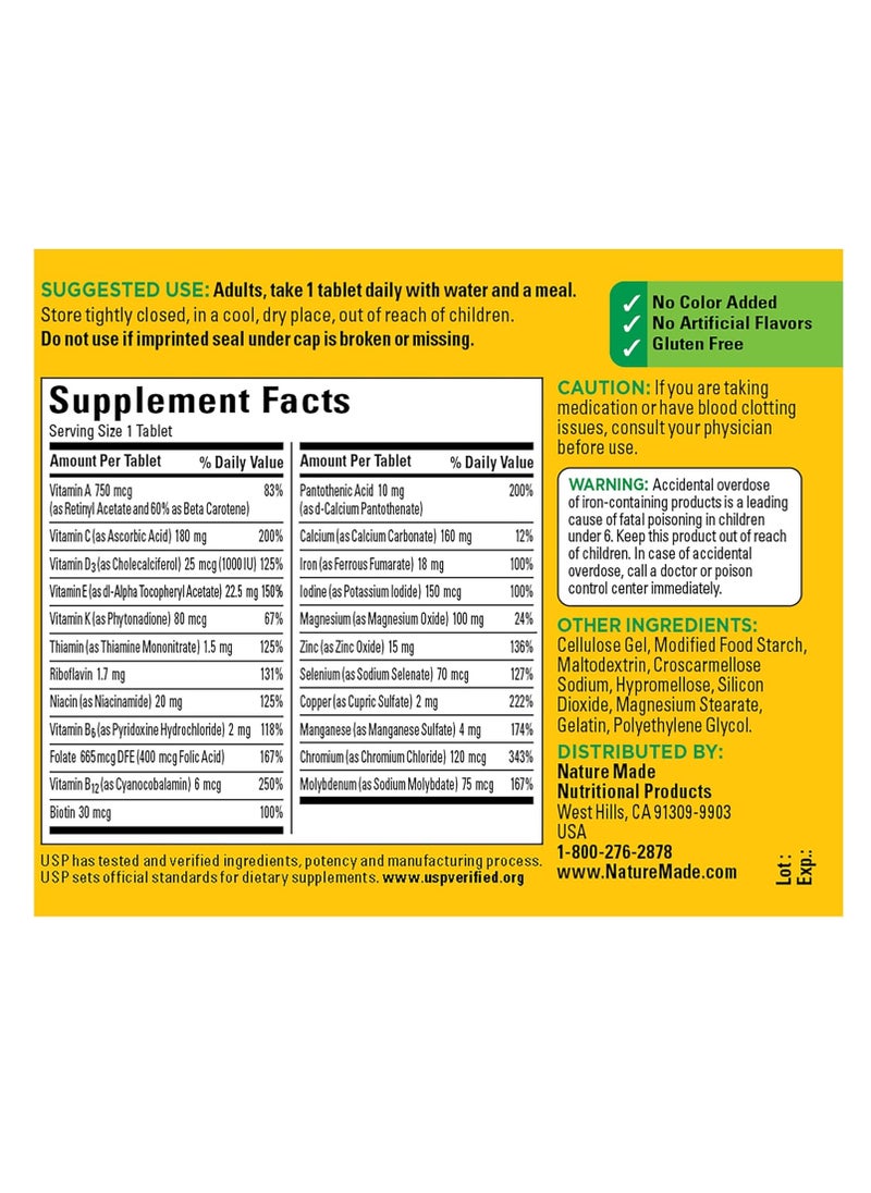 Nature Made Multi Complete Including Iron 130 Tablets