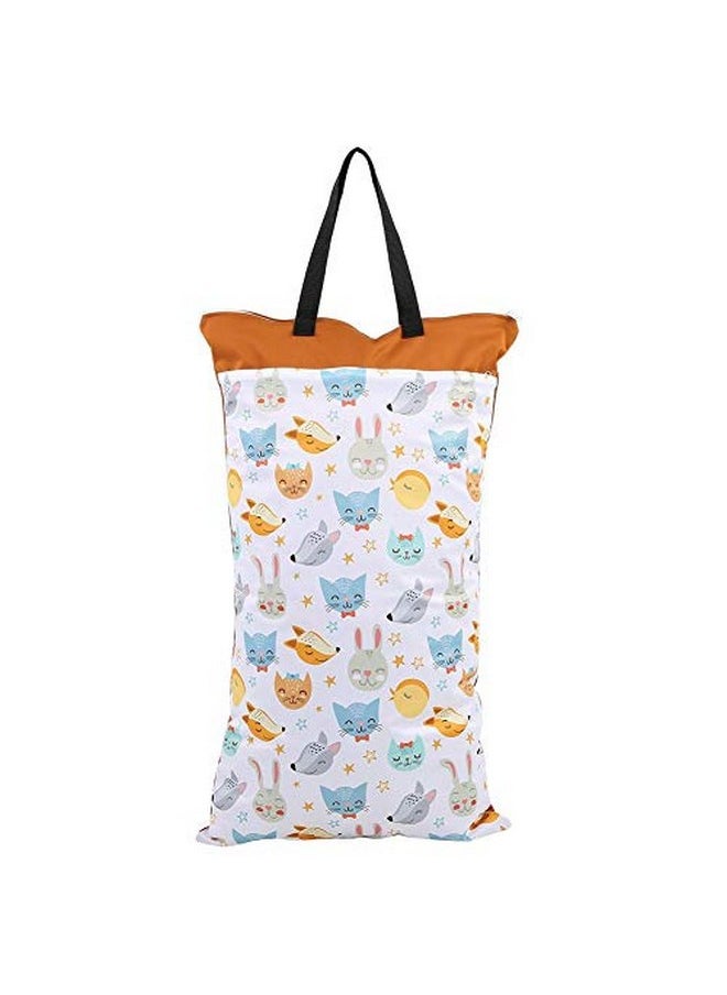 Large Hanging Wet/Dry Pail Bag for Cloth Diaper,Inserts,Nappy, Laundry with Two Zippered Waterproof,Reusable(EF160)