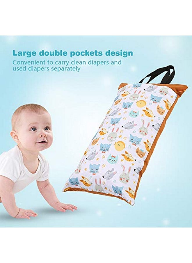 Large Hanging Wet/Dry Pail Bag for Cloth Diaper,Inserts,Nappy, Laundry with Two Zippered Waterproof,Reusable(EF160)