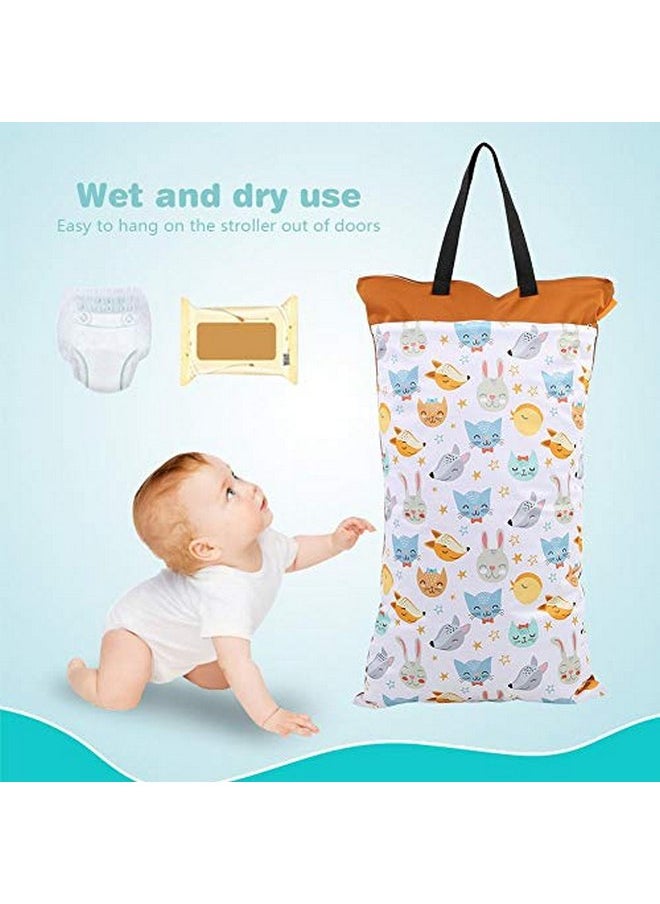 Large Hanging Wet/Dry Pail Bag for Cloth Diaper,Inserts,Nappy, Laundry with Two Zippered Waterproof,Reusable(EF160)