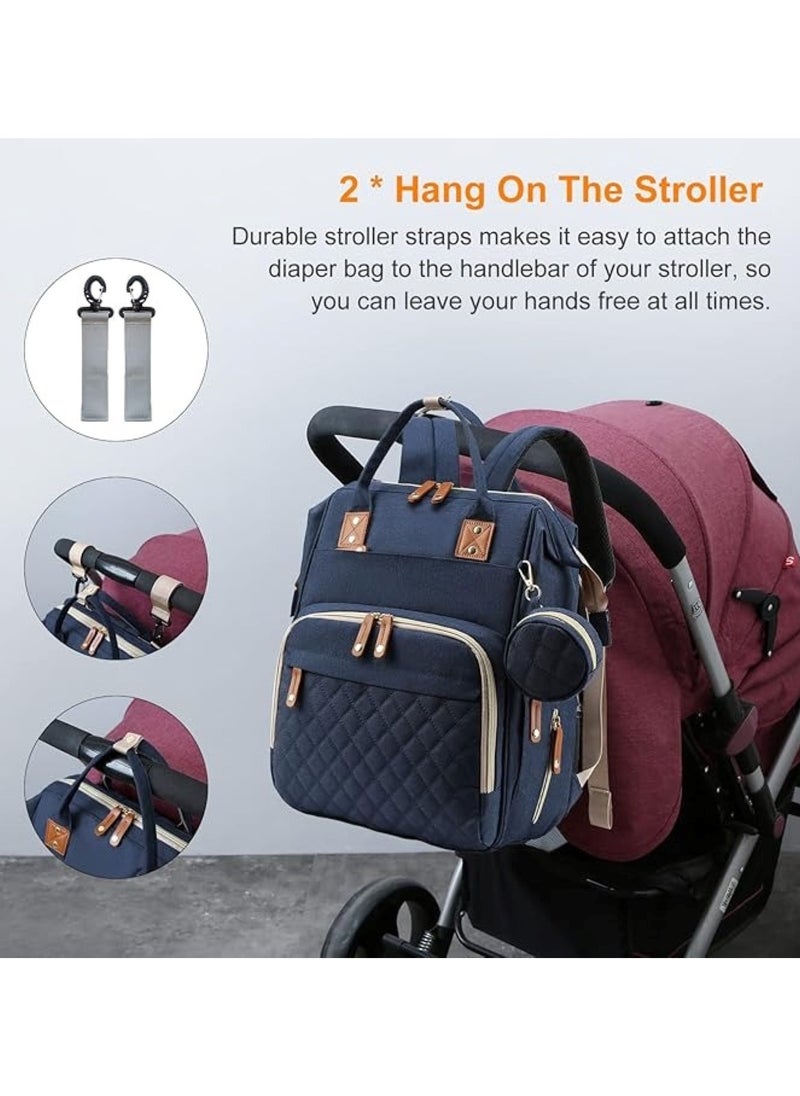 Multifunction Travel Backpack Maternity Baby Changing Bag, Large Capacity, Waterproof, Stylish Blue