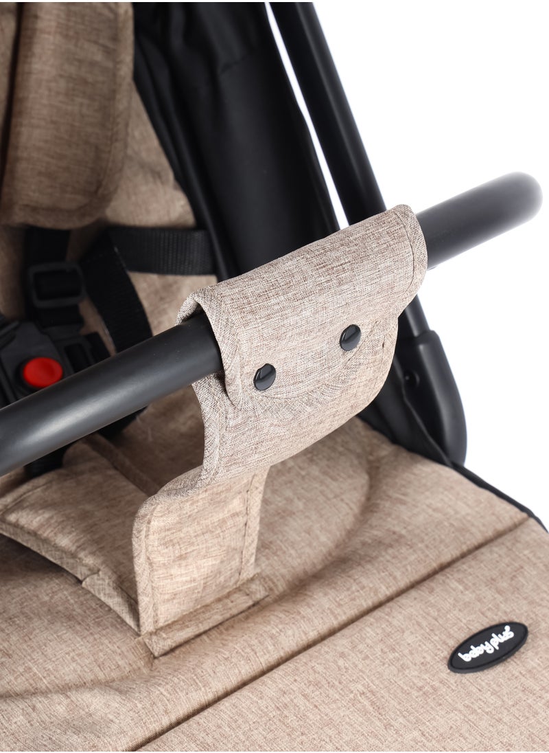 Ultimate Comfort Baby Pram - Lightweight, Foldable, Adjustable Seat, Retractable 3-Tier Canopy & Peek-A-Boo Window, Ultimate Ease Baby Carriage for Infants & Toddlers, 0-4 Years (BEIGE)