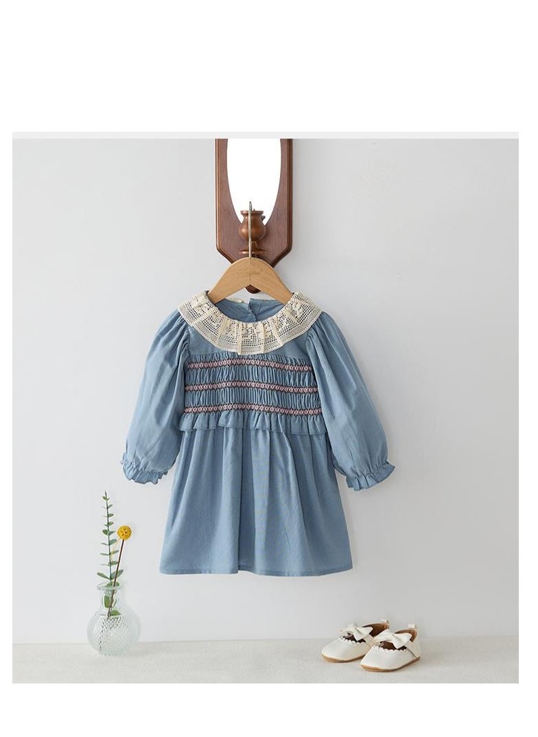 Princess Dress Lace Doll Collar Long Sleeved Western-Style Dress