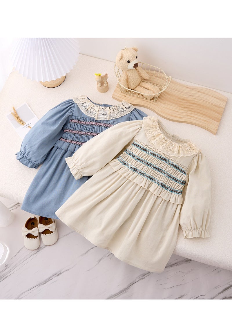 Princess Dress Lace Doll Collar Long Sleeved Western-Style Dress