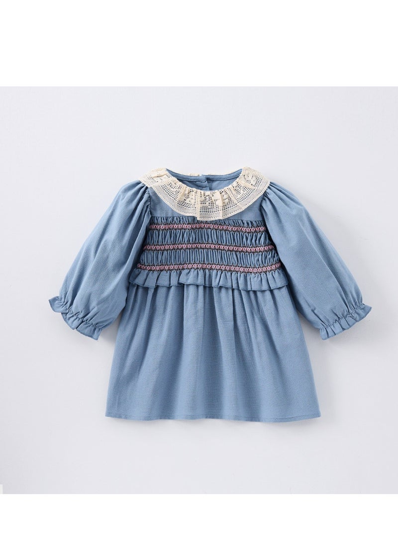 Princess Dress Lace Doll Collar Long Sleeved Western-Style Dress