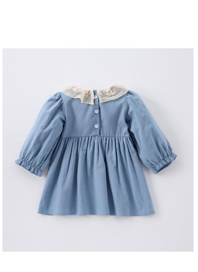 Princess Dress Lace Doll Collar Long Sleeved Western-Style Dress