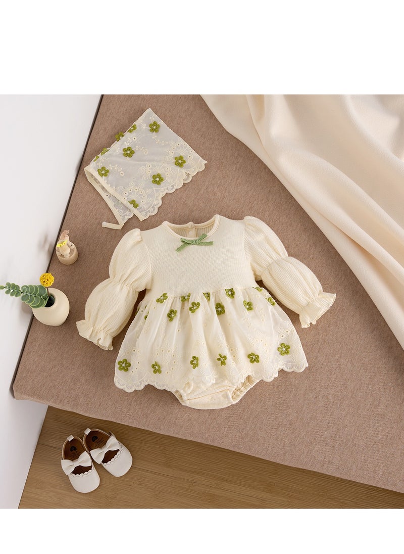 Girl's Lace Collar Dress, Sweet Floral Princess Dress-Sending Hats