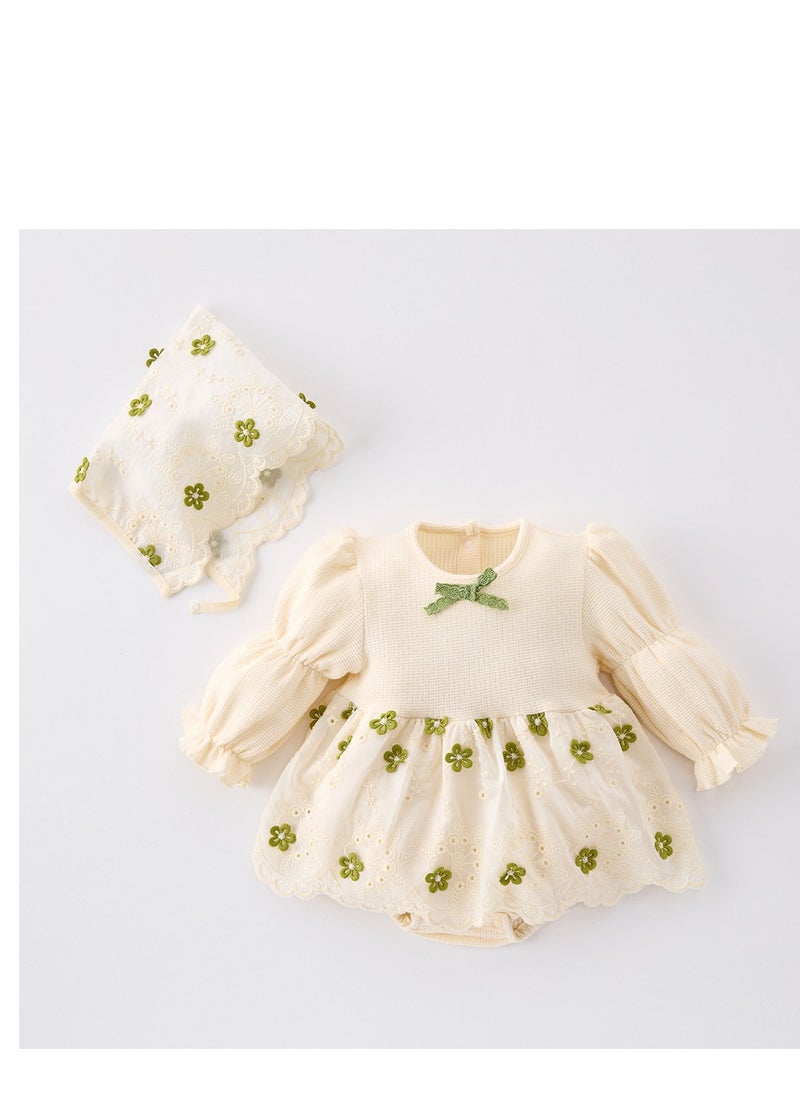 Girl's Lace Collar Dress, Sweet Floral Princess Dress-Sending Hats