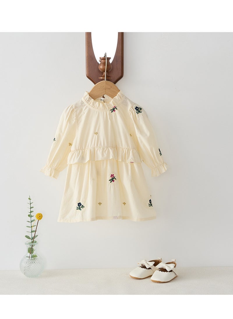 Girl's Lace Collar Dress, Sweet Floral Princess Dress