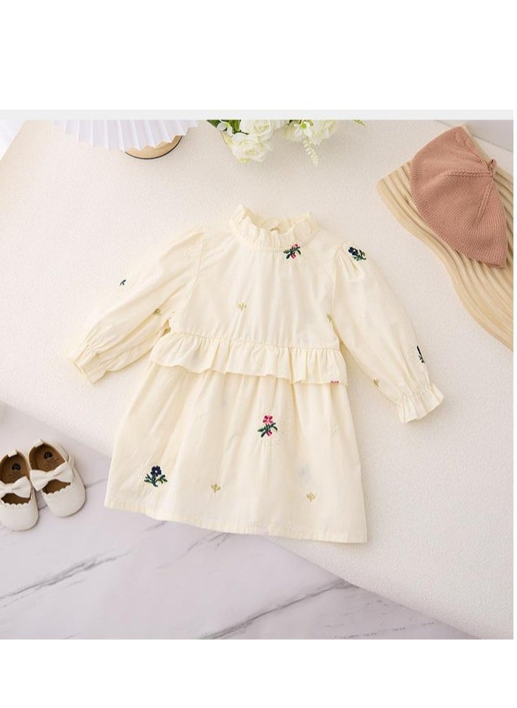 Girl's Lace Collar Dress, Sweet Floral Princess Dress