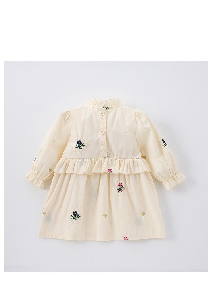 Girl's Lace Collar Dress, Sweet Floral Princess Dress