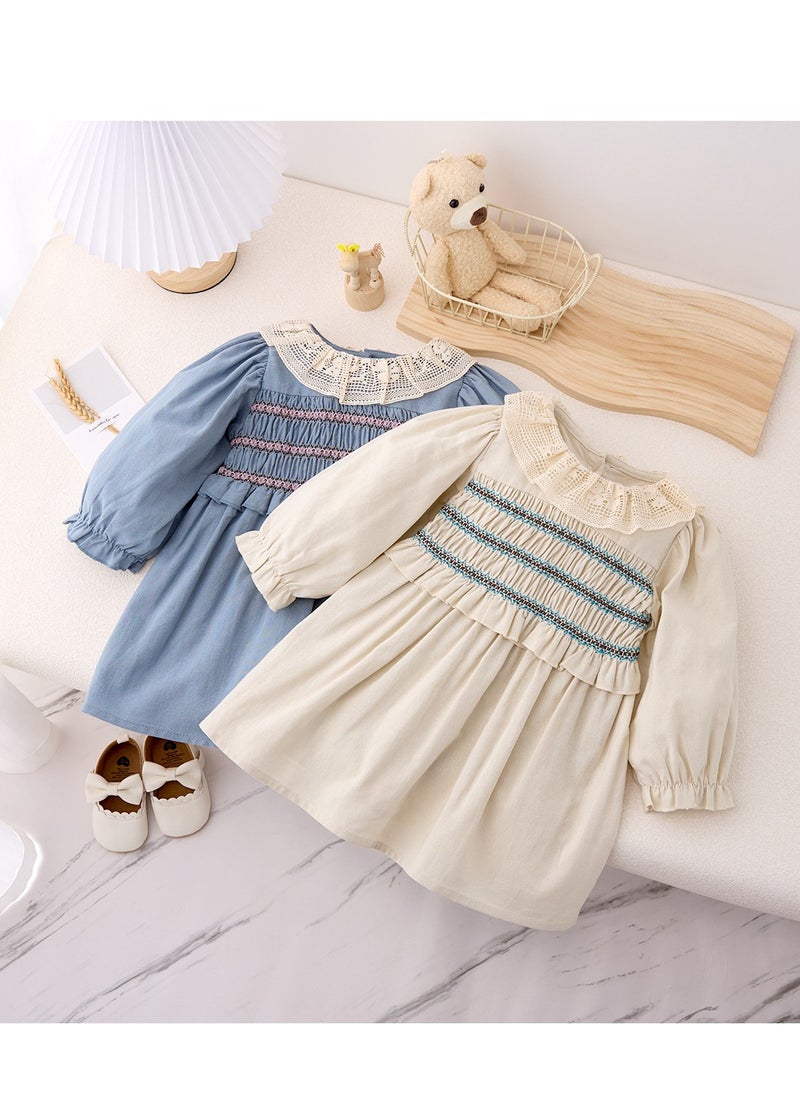 Princess Dress Lace Doll Collar Long Sleeved Western-Style Dress