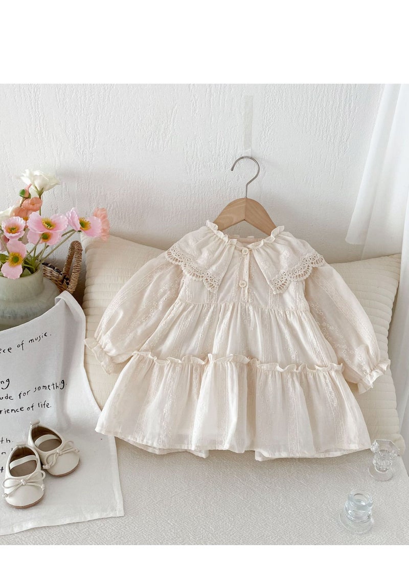 Girl's Lace Collar Dress, Sweet Floral Princess Dress