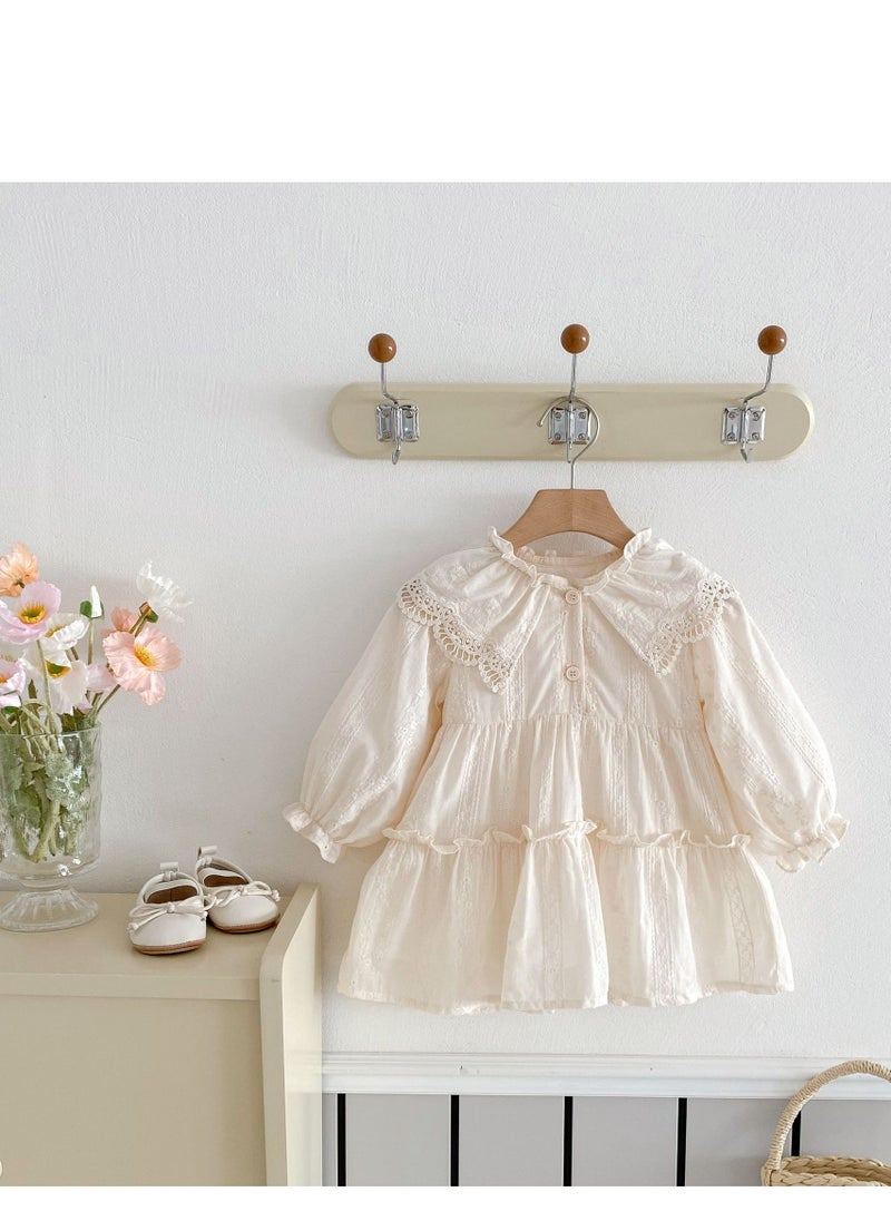 Girl's Lace Collar Dress, Sweet Floral Princess Dress