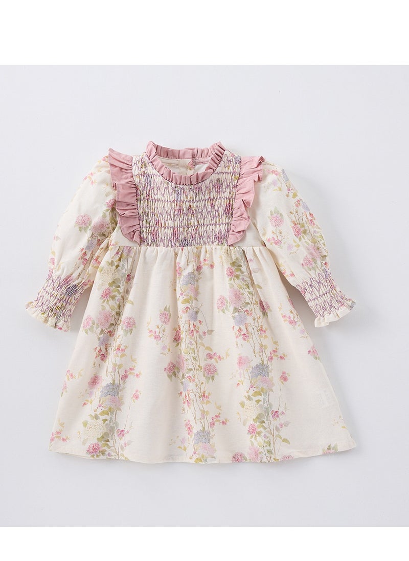 Girl's Lace Collar Dress, Sweet Floral Princess Dress