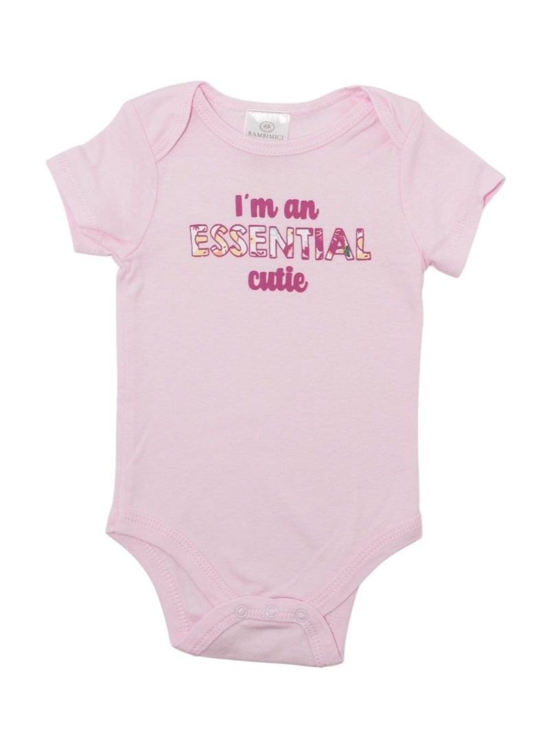 Bambimici Pink Flower Print Short Sleeve with Pyjama 3-Piece
