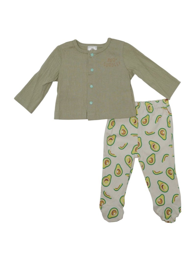 Bambimici Avocado Print Short Sleeve Bodysuit