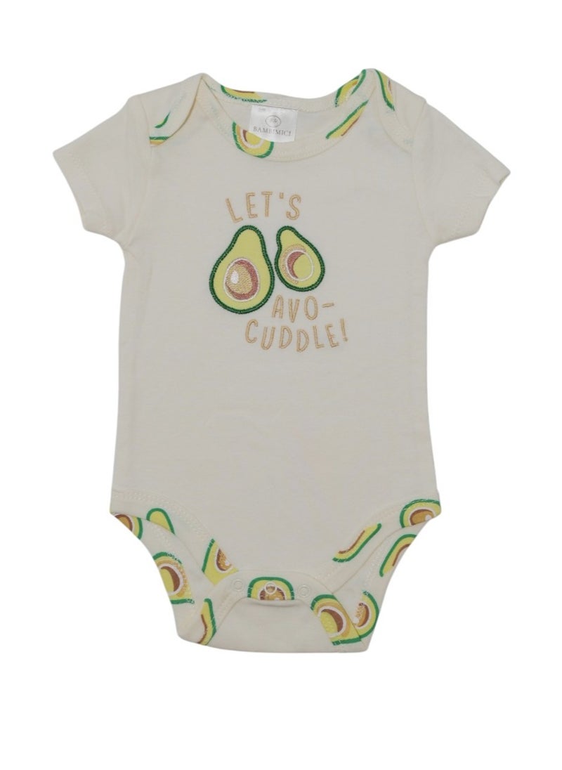 Bambimici Avocado Print Short Sleeve Bodysuit