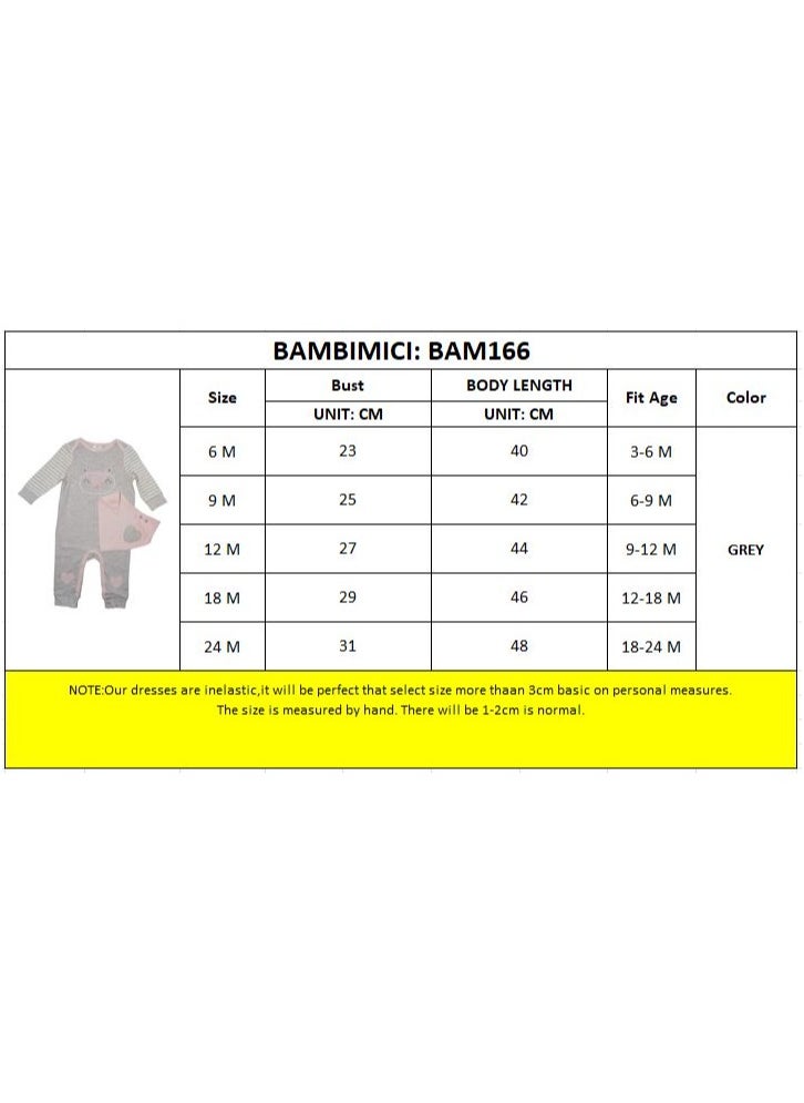 Bambimici -  2-Piece Baby Owl Cozy Romper Set – Grey & Pink