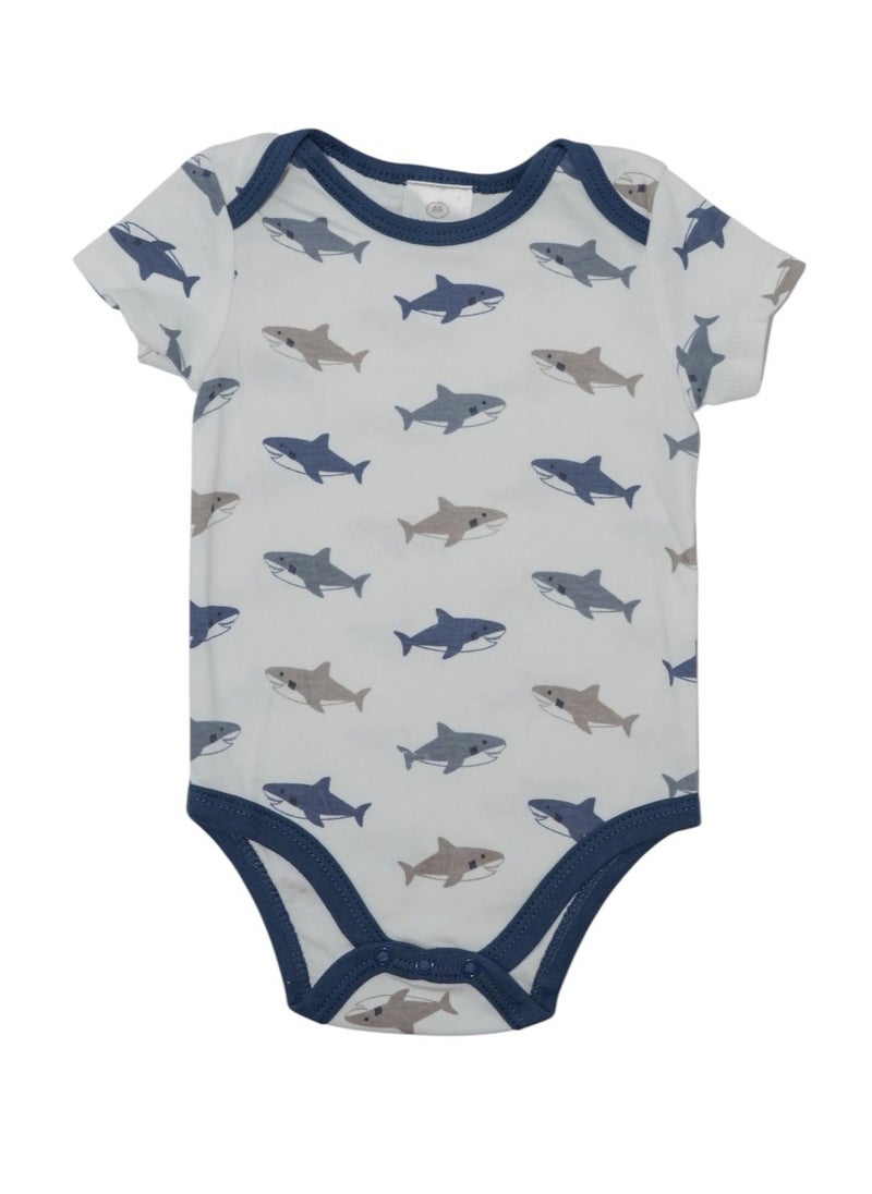 Bambimici Shark Print Short Sleeve with Pyjama 3-Piece