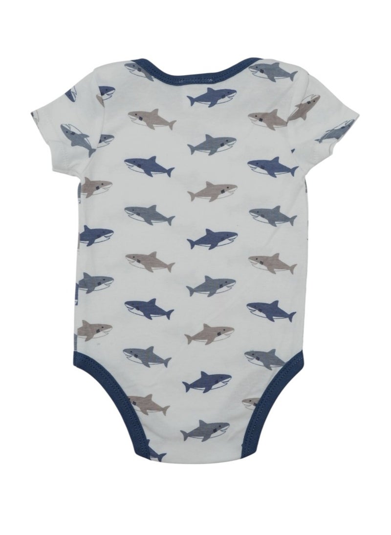 Bambimici Shark Print Short Sleeve with Pyjama 3-Piece