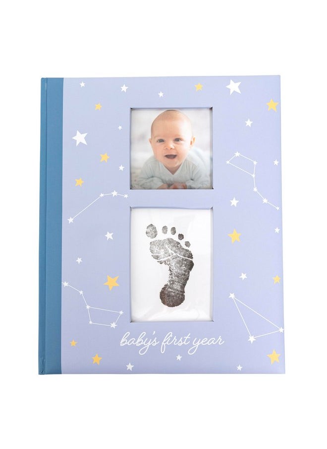Little Blossoms Constellation Baby Memory Book, First 5 Years Baby Milestone Book, Pregnancy Journal, Gender Neutral Newborn Keepsake, With Ink Pad For Baby's Handprint or Footprint, Blue