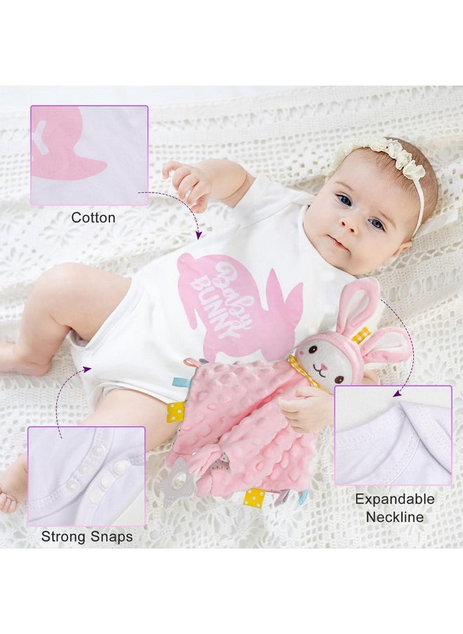 pengtai Baby Girl Gifts, Baby Gifts for Girls,Unique Baby Girl Essential Stuff,Swaddle Blanket Bodysuit Knitted Rattle Gifts for Baby Girls