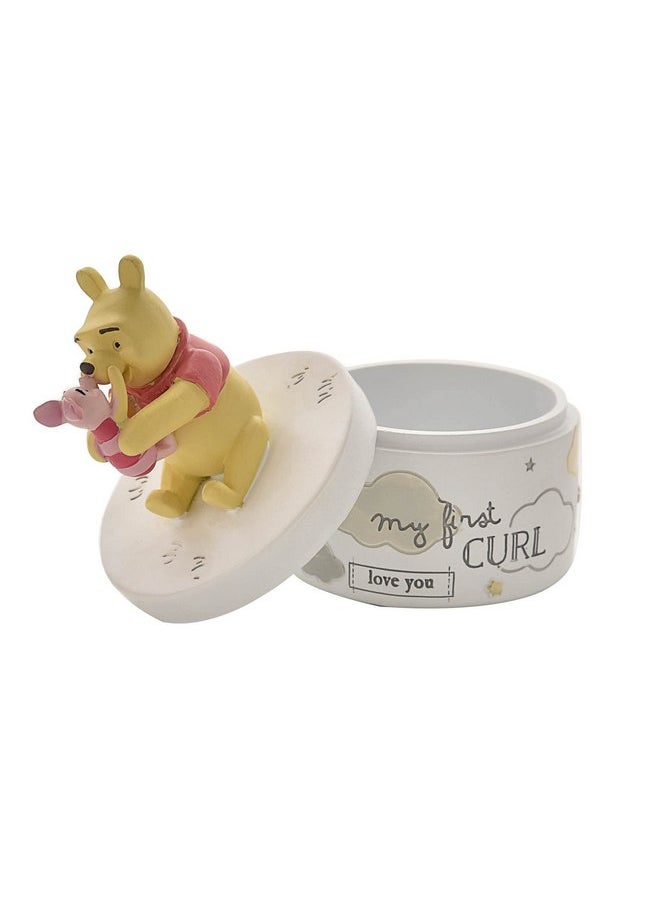 Happy Homewares Magical Beginnings 3D Resin My First Tooth and Curl Pots Winnie, Piglet and Eeyore - Ideal for Baby Shower or New Born - Officially Licensed