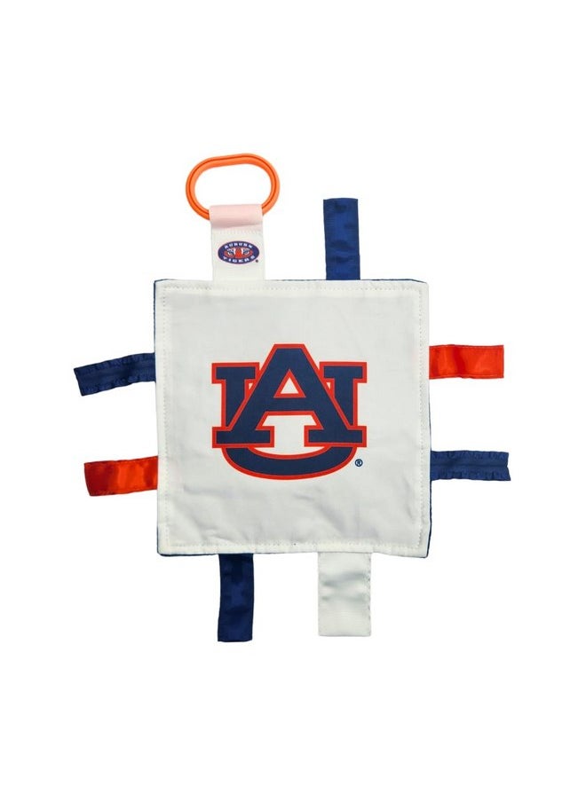 The Learning Lovey Auburn University Baby Tag Toy - College Football Basketball - Sensory Crinkle Toys - Soft & Safe - Ideal Stroller Toy - BPA Free w/Stroller Clip