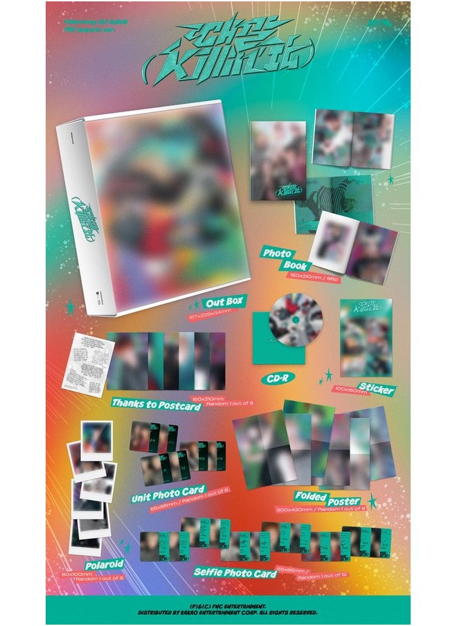 DREAMUS P1HARMONY 때깔 Killin' It 1st Album CD+Folded Poster on Pack+Photobook+Thanks to Postcard+Sticker+Polaroid+Selfie+Unit photocard+Tracking Sealed P1H (Set(Killin' It+Superb))