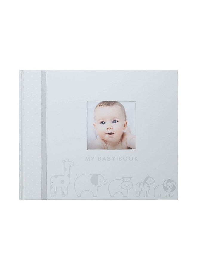 Pearhead Baby Memory Book, Gender-Neutral Jungle Theme, First 5 Years Milestone Journal For Baby Girl or Baby Boy, Newborn Keepsake, Included No-Touch Ink Pad For Baby's Hand and Footprint