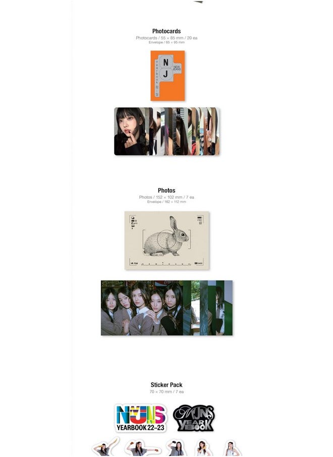 NewJeans Yearbook 22-23 Photo Bundle+Bunnies Camp photobook+Handbook+Letters to Bunnies+Polaroid Book+Photo zine+Photocard+Photo+Sticker+Digital Code+Index Sticker+Tracking Sealed New Jeans